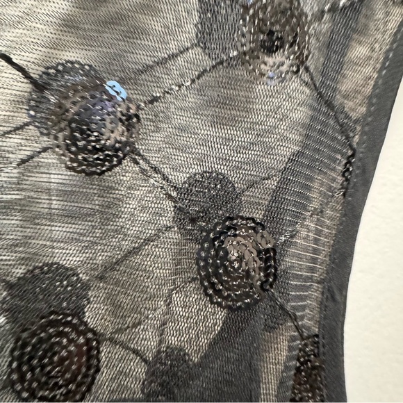 Ricki's Black Sequin Scoop Neck Embellished Belt Fit & Flare Size 8 - Picture 5 of 13